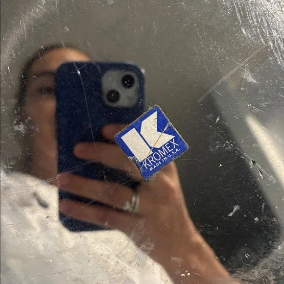 Round Silver Tray with Gold Handles - Picture 2 of 3